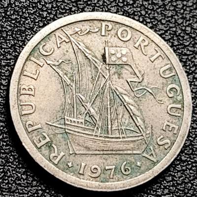 泉币菌-第229场-拍品多 请提前出价 葡萄牙2.5埃斯库多 帆船 20mm欧洲币