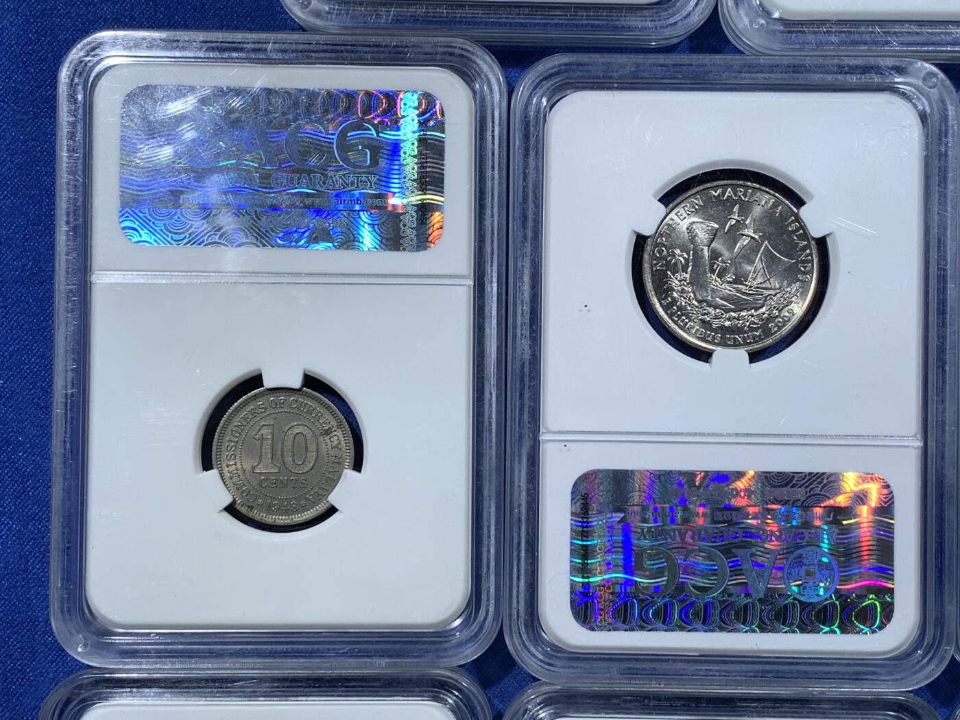 《竞宝斋》第481场 周日，周一 2场连拍 （全场包邮）20级店铺 欢迎送拍 八枚一组 爱藏 多国钱币 细节见图