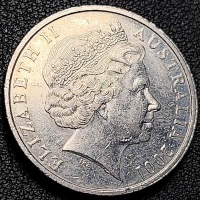 泉币菌-第229场-拍品多 请提前出价 2001年英属澳大利亚20分 伊丽莎白女王  鸭嘴兽  28.5mm