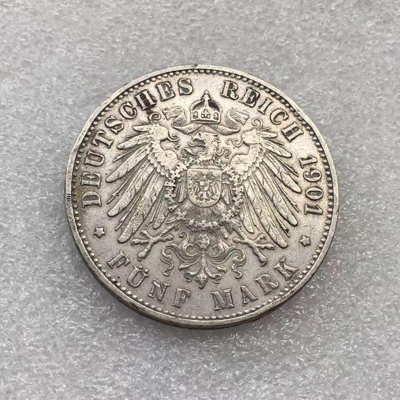 世界钱币专场拍卖 每周二开拍 1901年德国萨克森阿尔伯特5马克银币