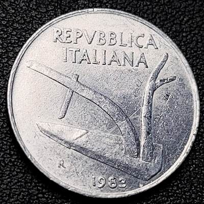 泉币菌-第229场-拍品多 请提前出价 意大利1983年 10里拉铝币 麦穗 古犁23.3mm