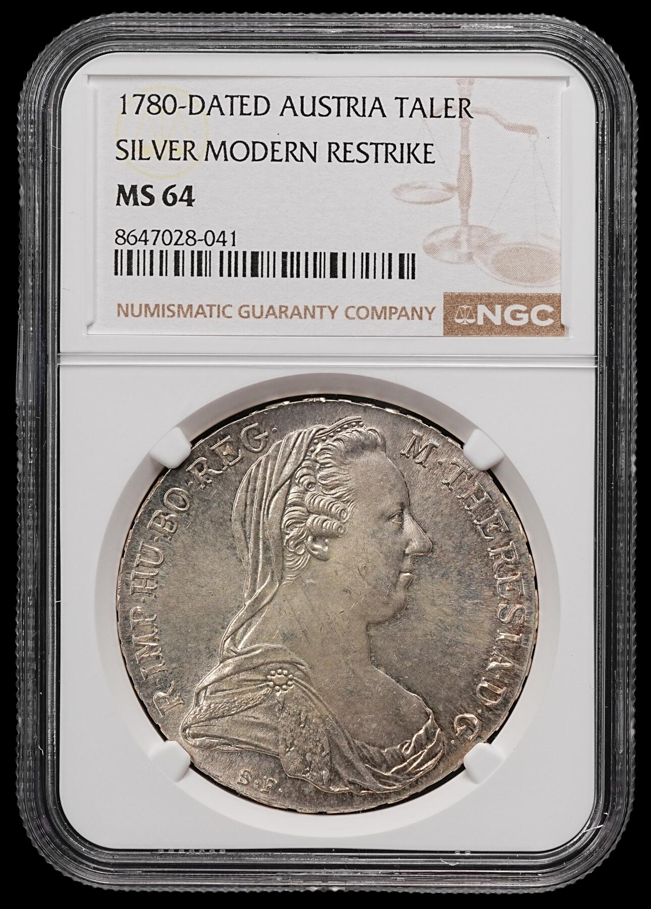 修遠堂世界钱币第112期 NGC MS64 奥地利大奶妈大银币，上期拍品，被鸽重拍