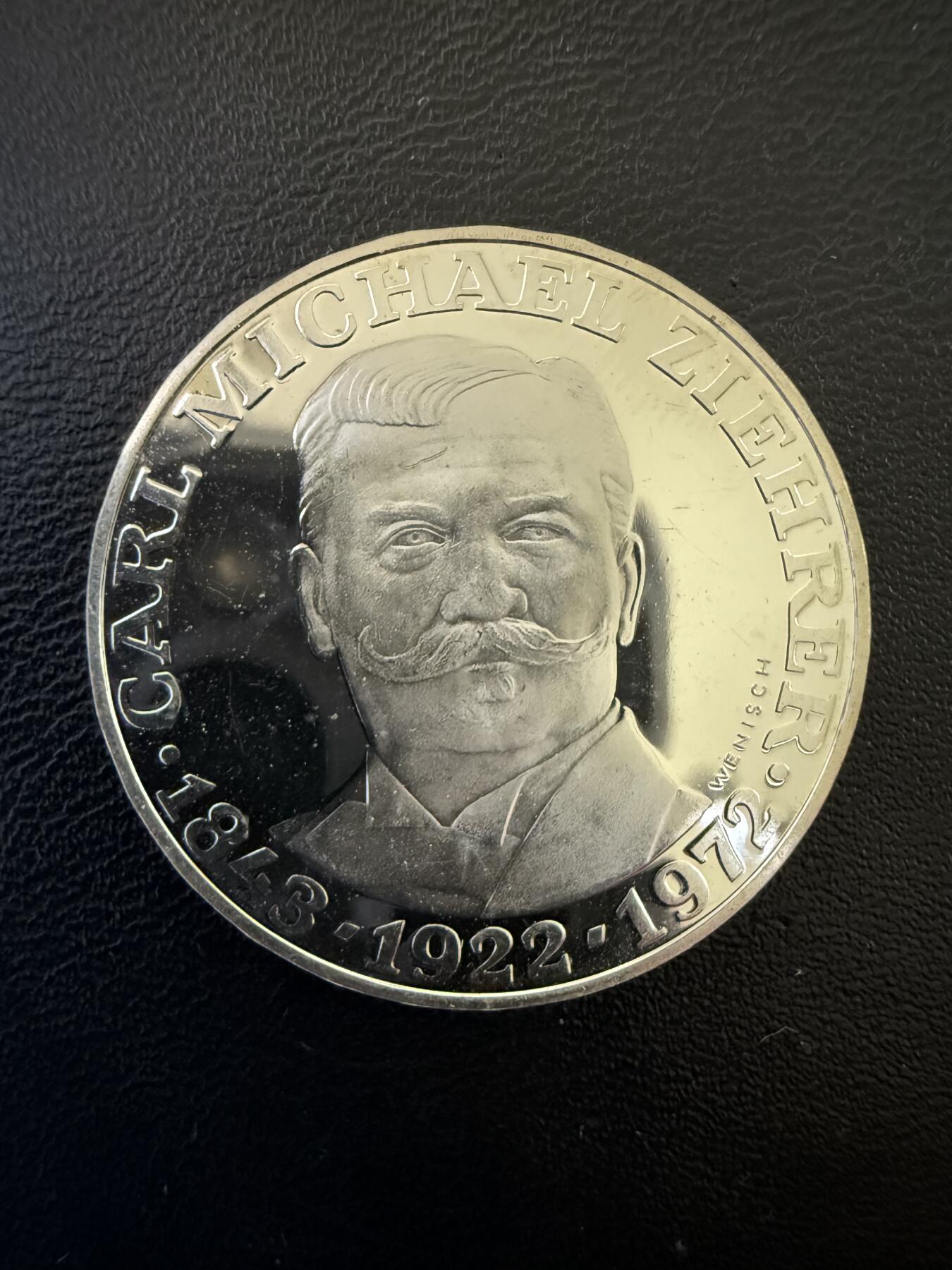 【周六 19:30】乾藏阁外国银币专场・裸币 / 评级币 + 银章铜章 保真包老 奥地利1972年 25先令音乐家齐雷尔纪念银币