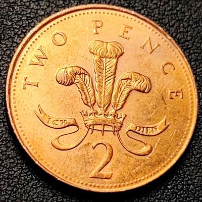 泉币菌-第229场-拍品多 请提前出价 原铜光极美品 2005年 英国2便士铜币 威尔士皇冠 25.9mm