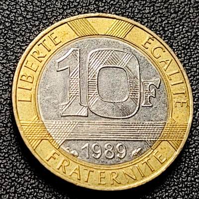 泉币菌-第228场-三月三 上巳节专场 拍品多 请提前出价 1989 光明小天使  法国 10法郎双色币 铜钱纪念币