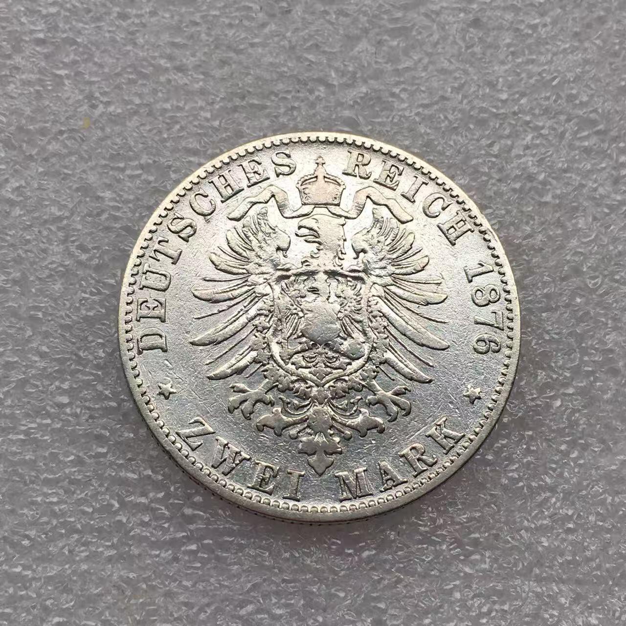 世界钱币专场拍卖 每周二开拍 少见1876年德国巴登大公弗里德里希短翅2马克银币