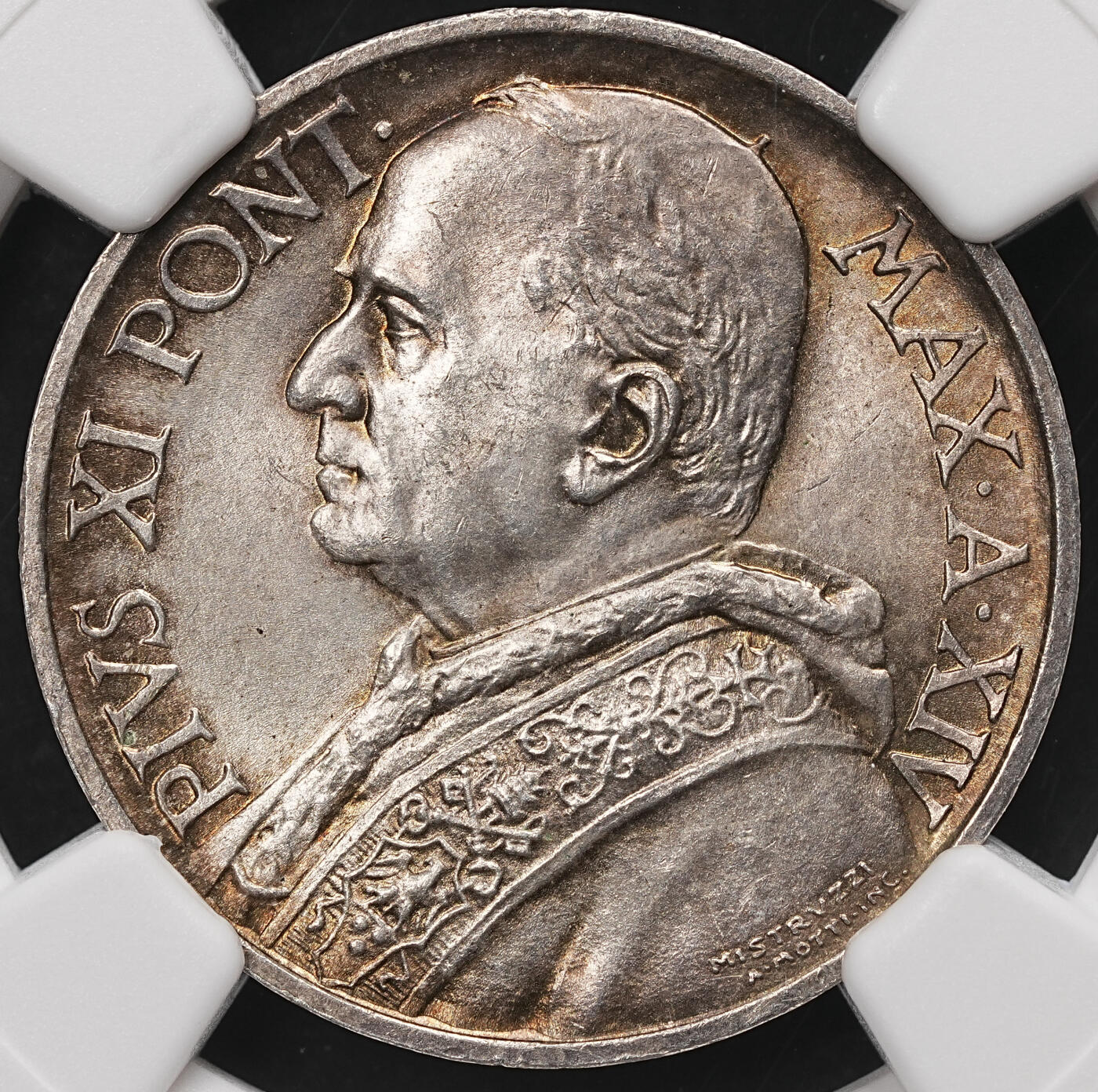 修遠堂世界钱币第112期 NGC MS65 1935年梵蒂冈5里拉银币