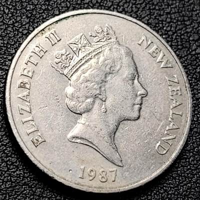 泉币菌-第229场-拍品多 请提前出价 英属新西兰 10分硬币 毛利人面具 伊丽莎白二世 女王24mm