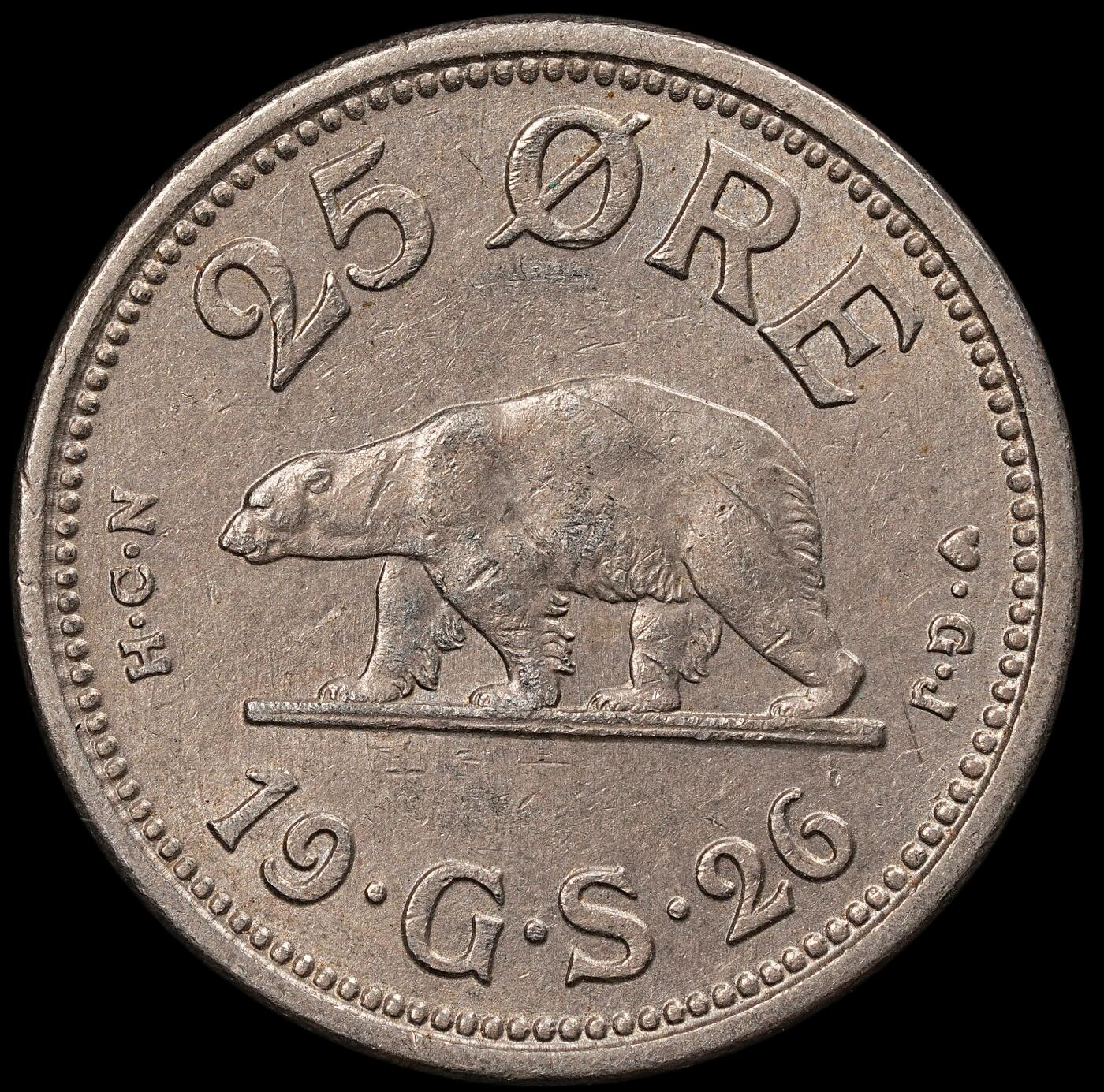 修遠堂世界钱币第112期 1926年格陵兰25欧尔