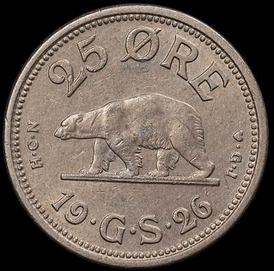 修遠堂世界钱币第112期 - 1926年格陵兰25欧尔