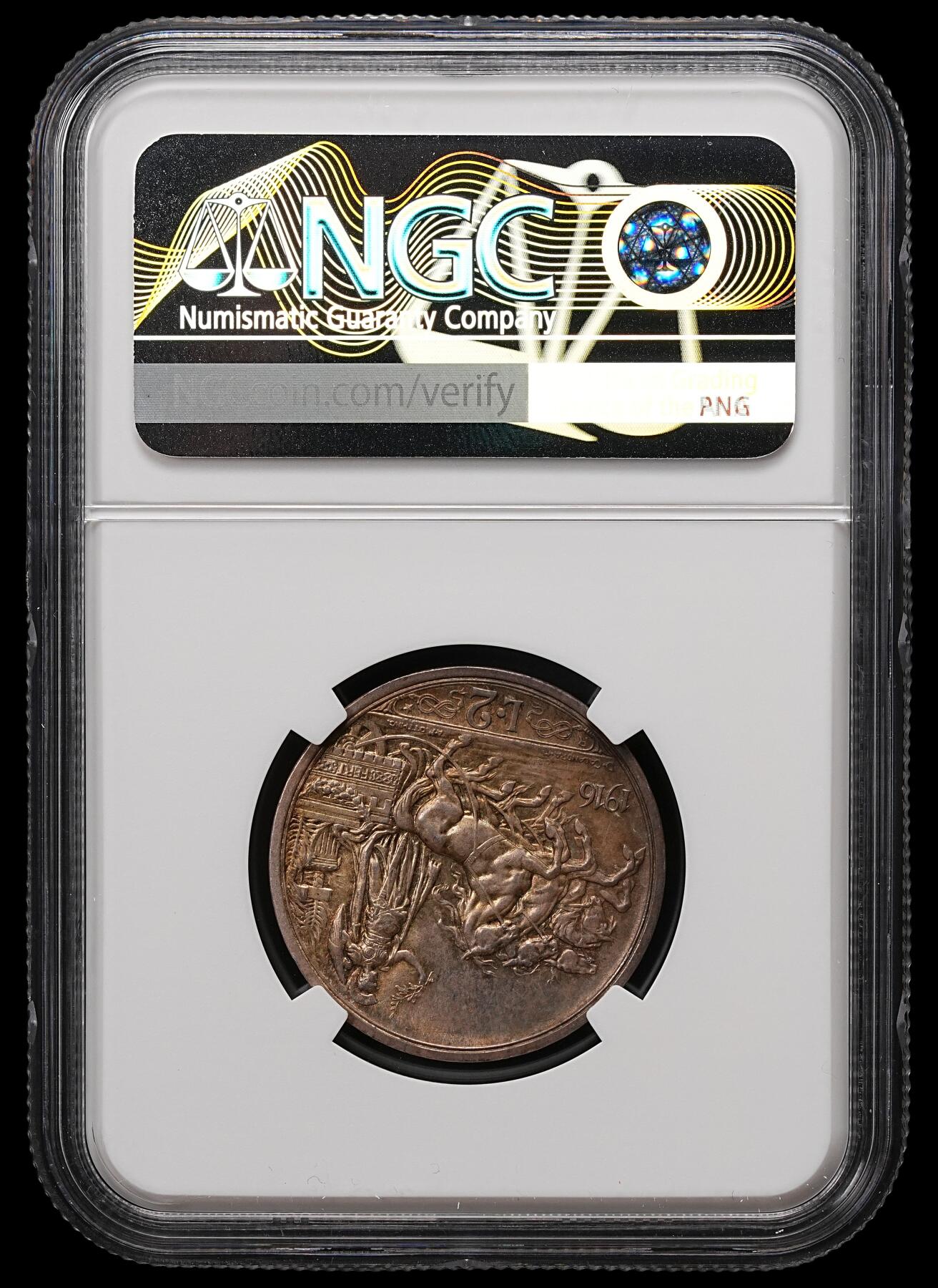 修遠堂世界钱币第112期 NGC MS64 1916年意大利马车2里拉银币，上期拍品，被鸽重拍