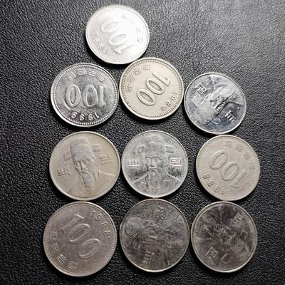 泉币菌-第228场-三月三 上巳节专场 拍品多 请提前出价 - 10枚一组 韩国100韩元镍币 李舜臣 25mm