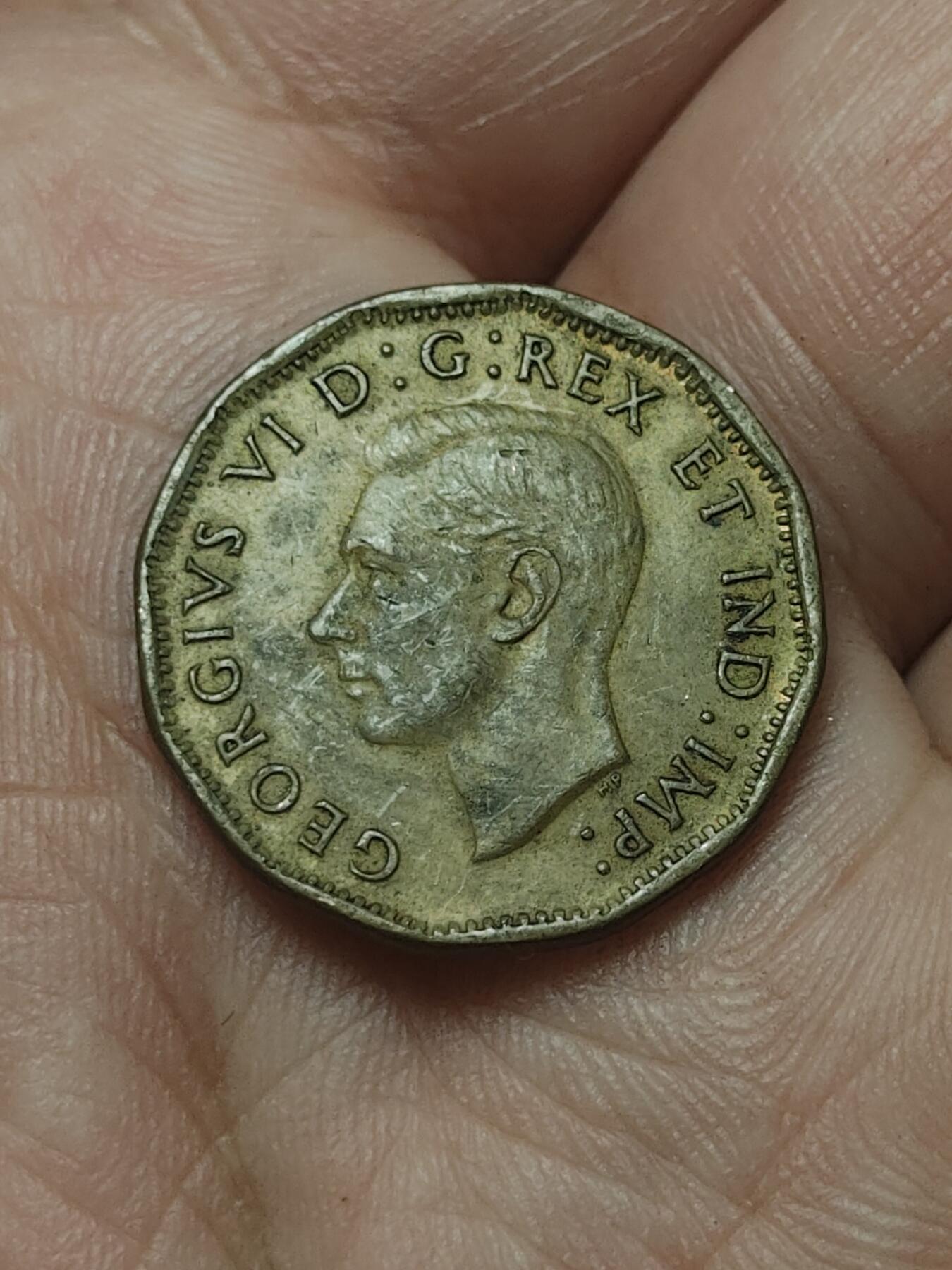 2026年第四十五场(总第二百一十四场）外国好品散币场(免佣金) 加拿大🇨🇦1943单年分5分(乔治六世第三版，顿巴黄铜材质)