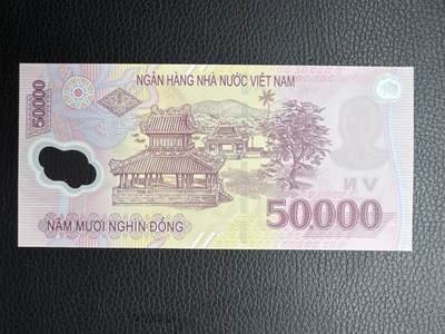 桂P钱币文化工作室拍卖第五十期 越南5万盾塑料钞数二好号码，22222223，全新UNC