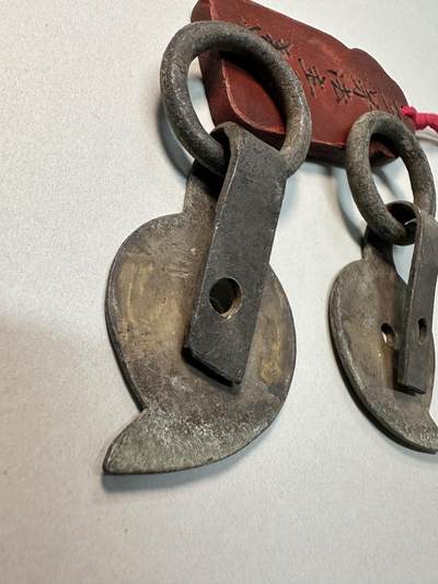 清-民国-建国｜老铜器专场.伍 民国老黄铜家具铜拉手一对