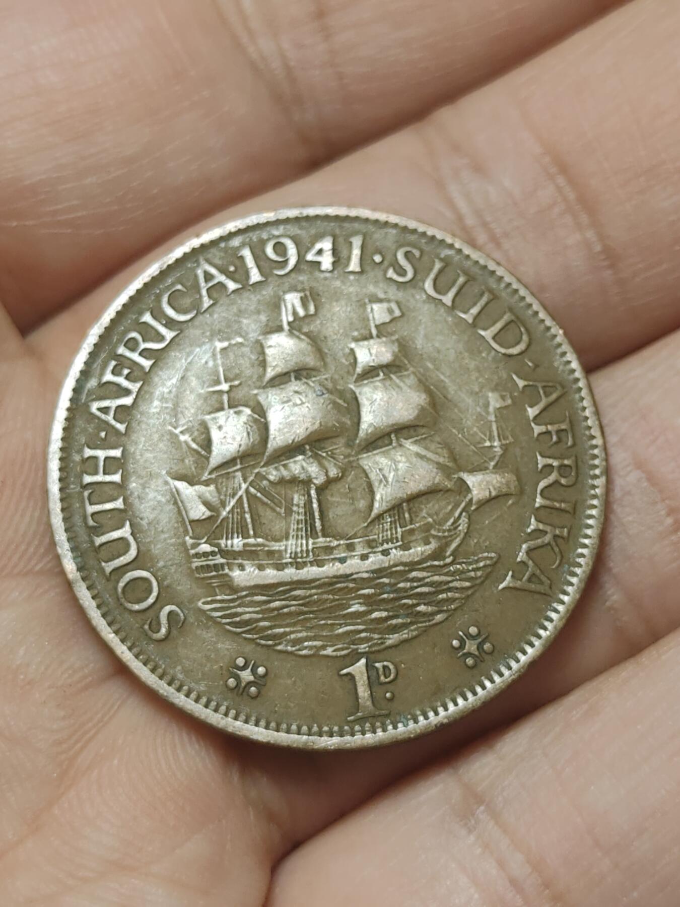 2026年第四十五场(总第二百一十四场）外国好品散币场(免佣金) 英属南非1941年1便士(乔治六世第一版)