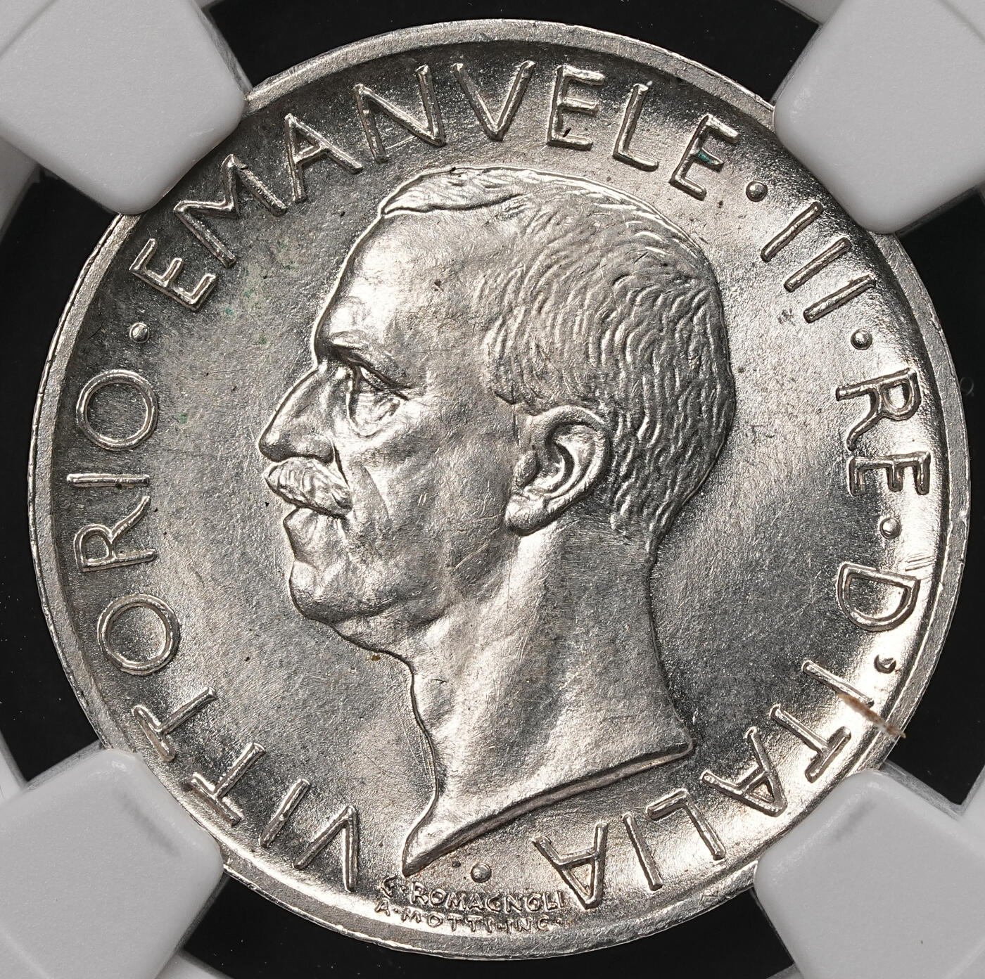 修遠堂世界钱币第112期 NGC MS64 1930年意大利5里拉银币，上期拍品，被鸽重拍