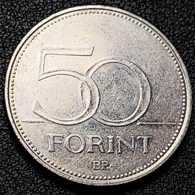 泉币菌-第229场-拍品多 请提前出价 猎鹰 匈牙利2001年50福林铜镍硬币 27.4毫米 7.7克