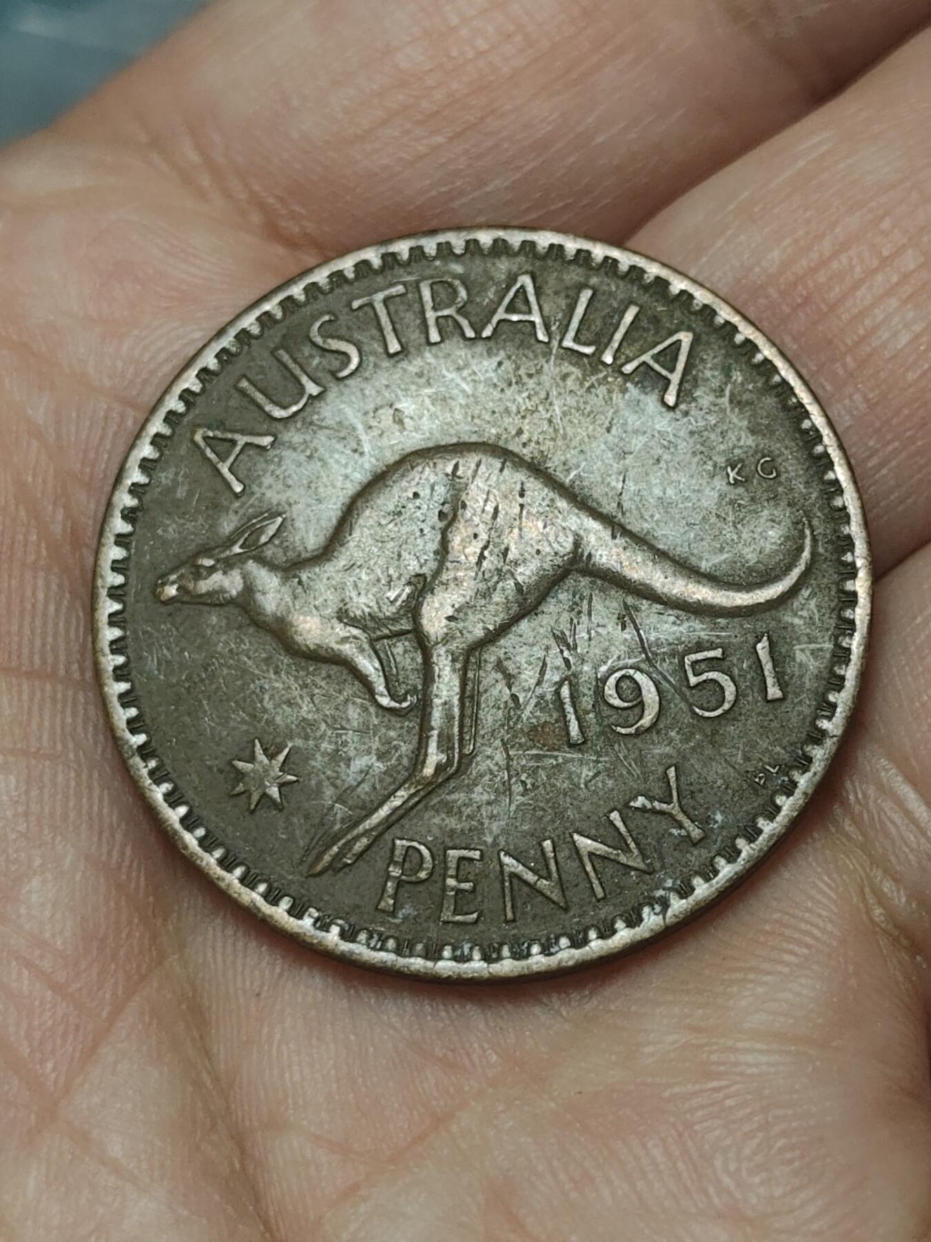 2026年第四十五场(总第二百一十四场）外国好品散币场(免佣金) 澳大利亚🇦🇺1951年1便士(乔治六世第二版，PL标伦敦造)