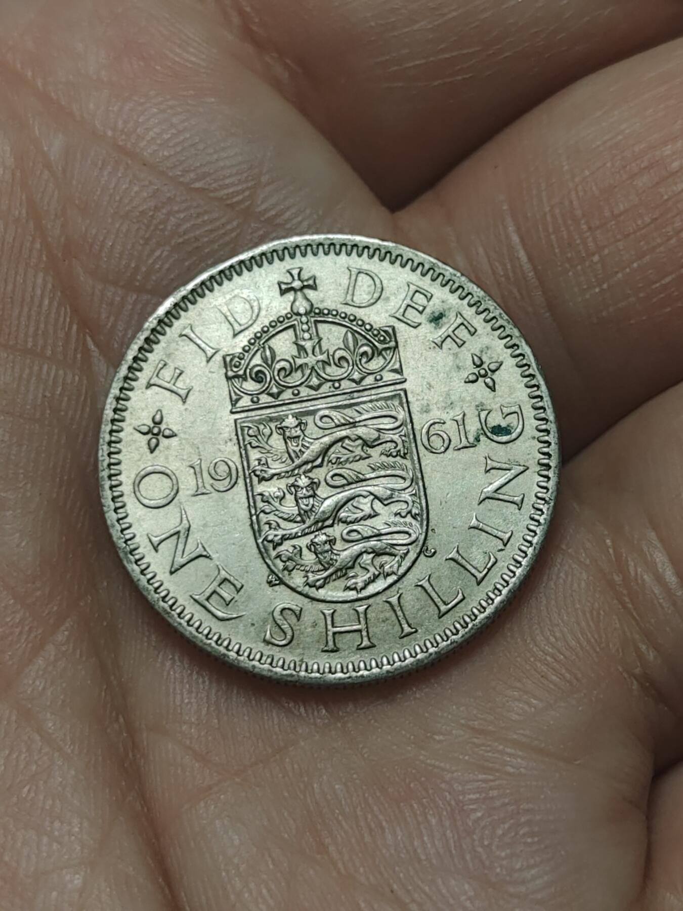 2026年第四十五场(总第二百一十四场）外国好品散币场(免佣金) 英国🇬🇧1961年1先令(伊丽莎白二世青年桂冠第二版，英格兰盾徽版)