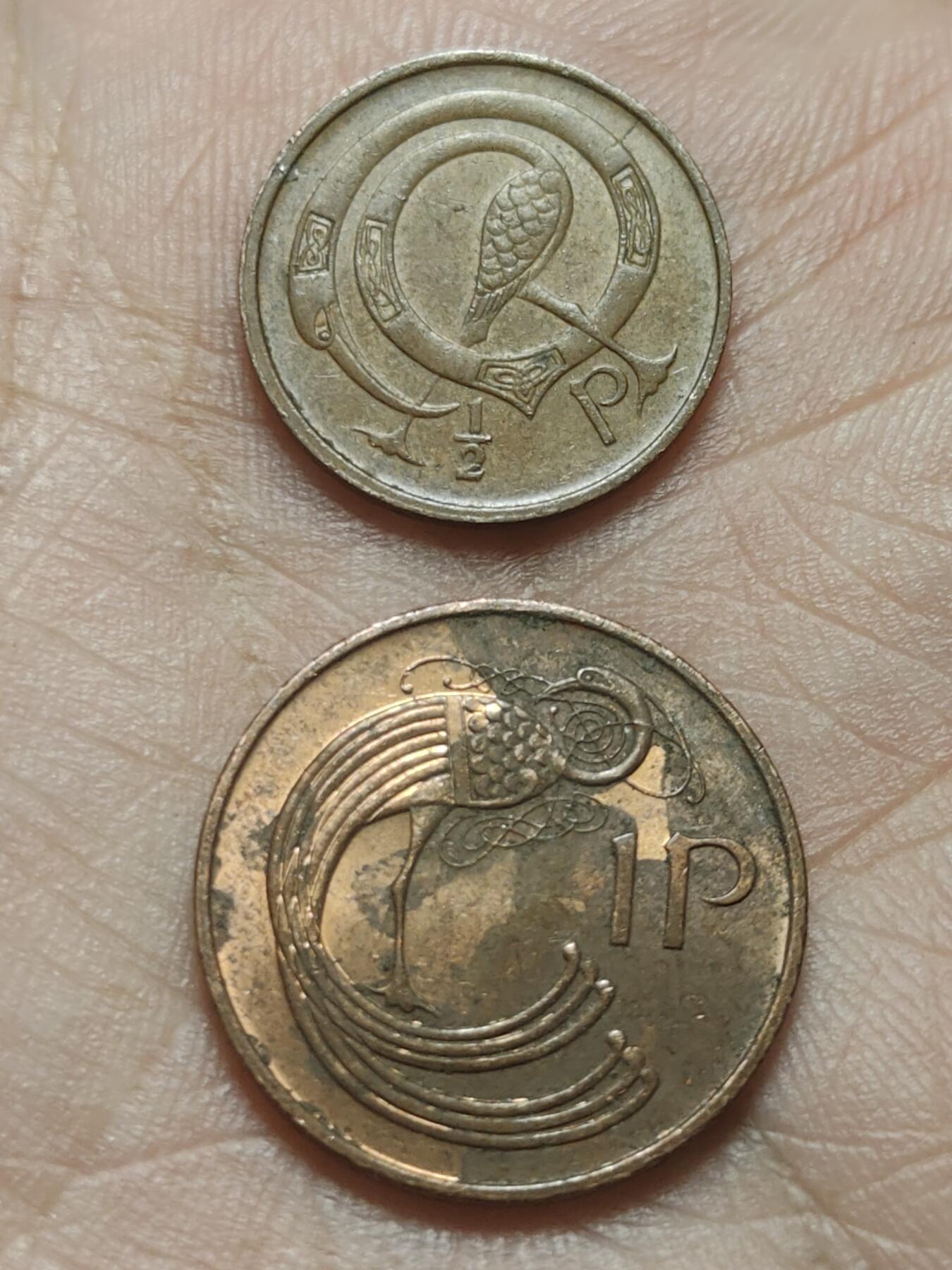 2026年第四十五场(总第二百一十四场）外国好品散币场(免佣金) 爱尔兰🇮🇪1971年1/2便士，1便士两枚(共和国时期第二套第一版，青铜材质无磁版，首发年)