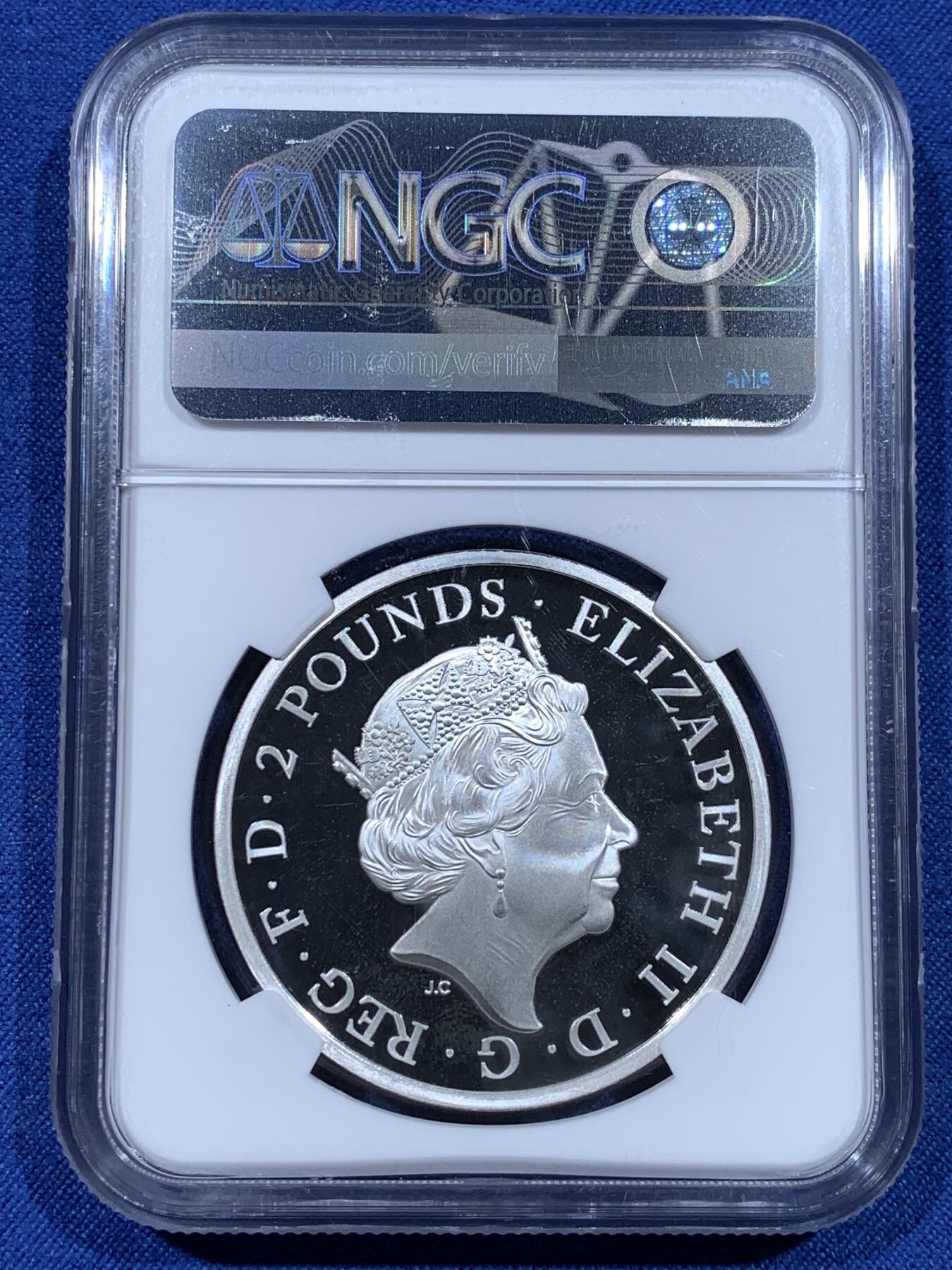 《竞宝斋》第481场 周日，周一 2场连拍 （全场包邮）20级店铺 欢迎送拍 NGC PF69UC 英国 2022年 Tudor Beasts 都铎神兽系列—英格兰狮子一盎司银币（该系列首枚发行的神兽主题）超深浮雕，镜面感极强，盒证齐全。