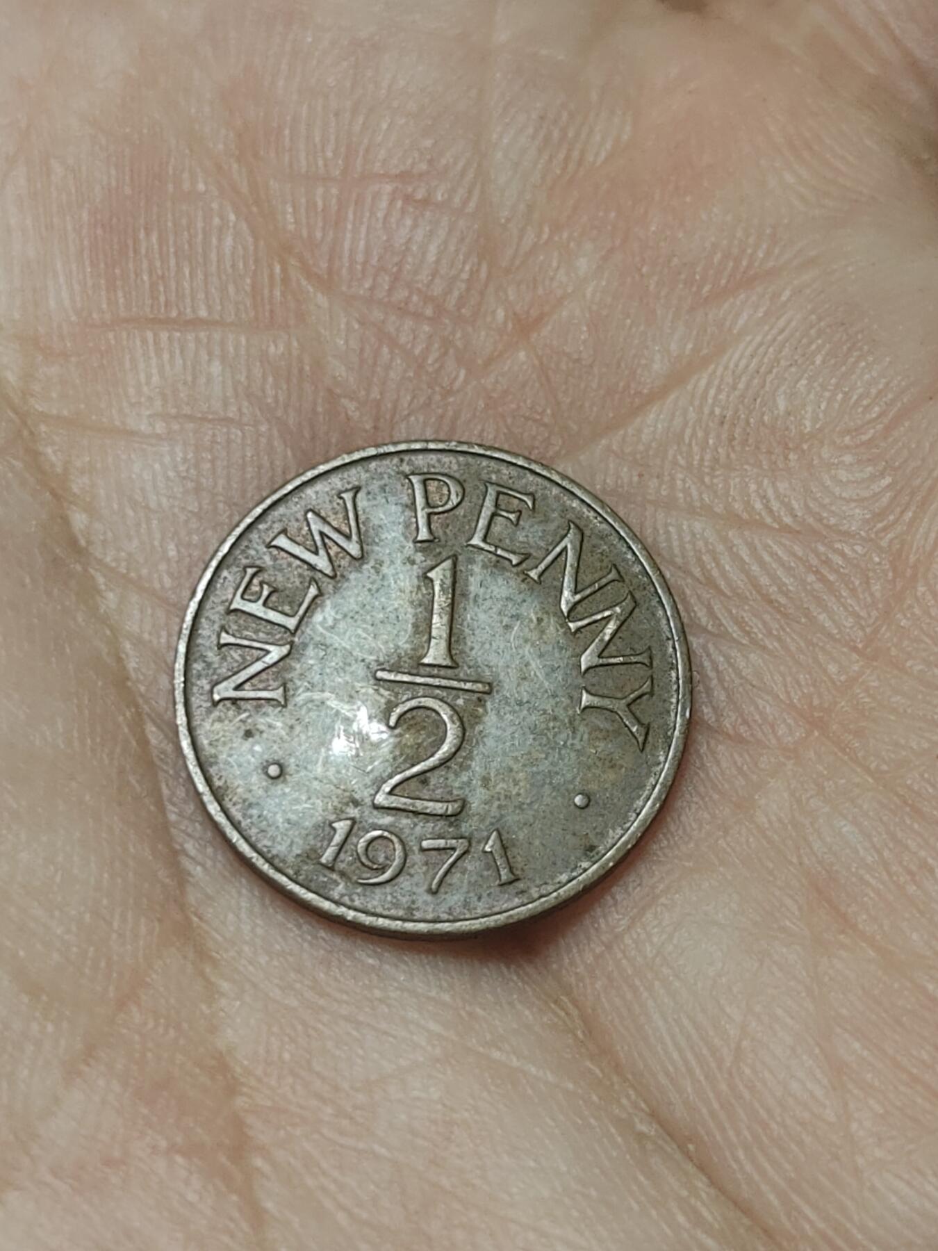 2026年第四十五场(总第二百一十四场）外国好品散币场(免佣金) 英属根西岛🇬🇬1971单年份1/2便士(伊丽莎白二世时期，十进制第一版)