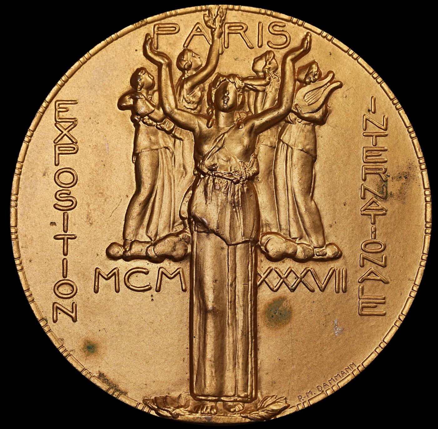 修遠堂世界钱币第112期 1937 年巴黎世博会大铜章，77mm，201.76g