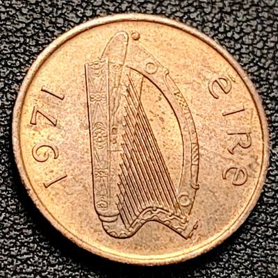 泉币菌-第229场-拍品多 请提前出价 爱尔兰 1971年 1便士硬币 动物鸟 20mm 竖琴 风水