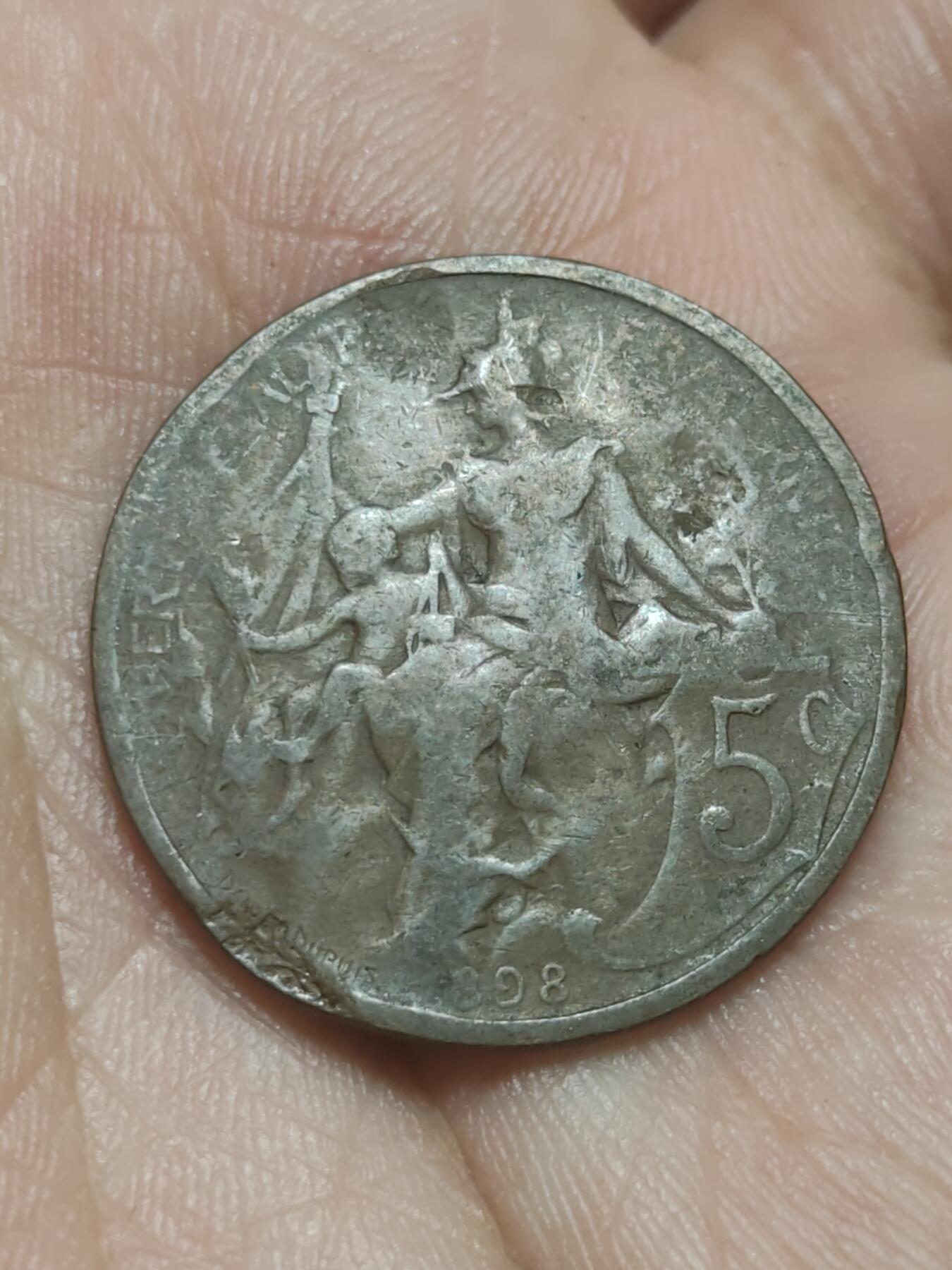 2026年第四十五场(总第二百一十四场）外国好品散币场(免佣金) 法兰西第三共和国1898年5生丁(第二版，早期年份)