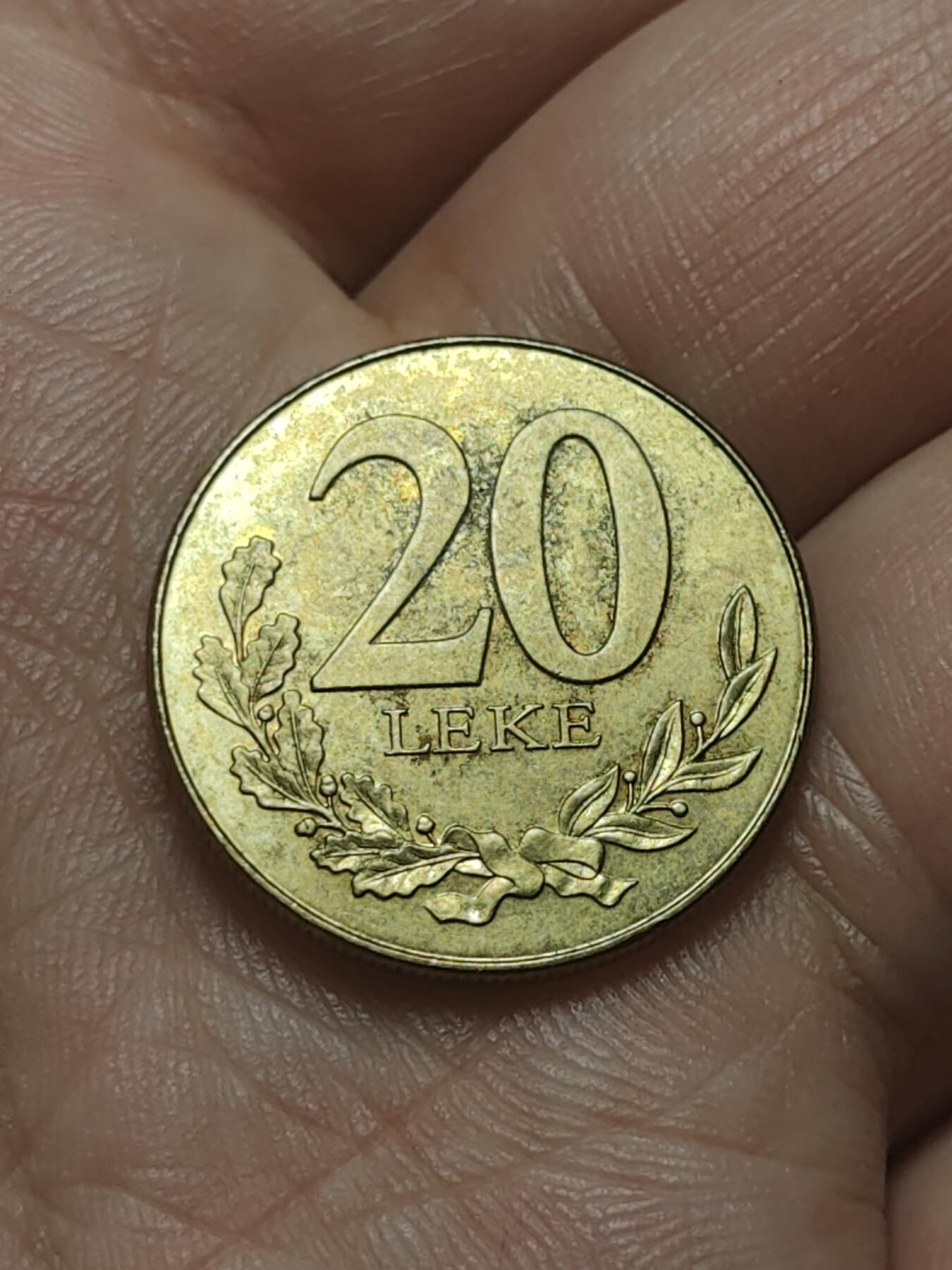 2026年第四十五场(总第二百一十四场）外国好品散币场(免佣金) 阿尔巴尼亚🇦🇱1996年20列克(1996–2000年版，铝青铜材质无磁版首发年)