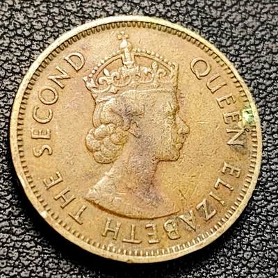 泉币菌-第229场-拍品多 请提前出价 直齿边 英属香港一毫 黄铜币1974年 20毫米4.5克  伊丽莎白二世