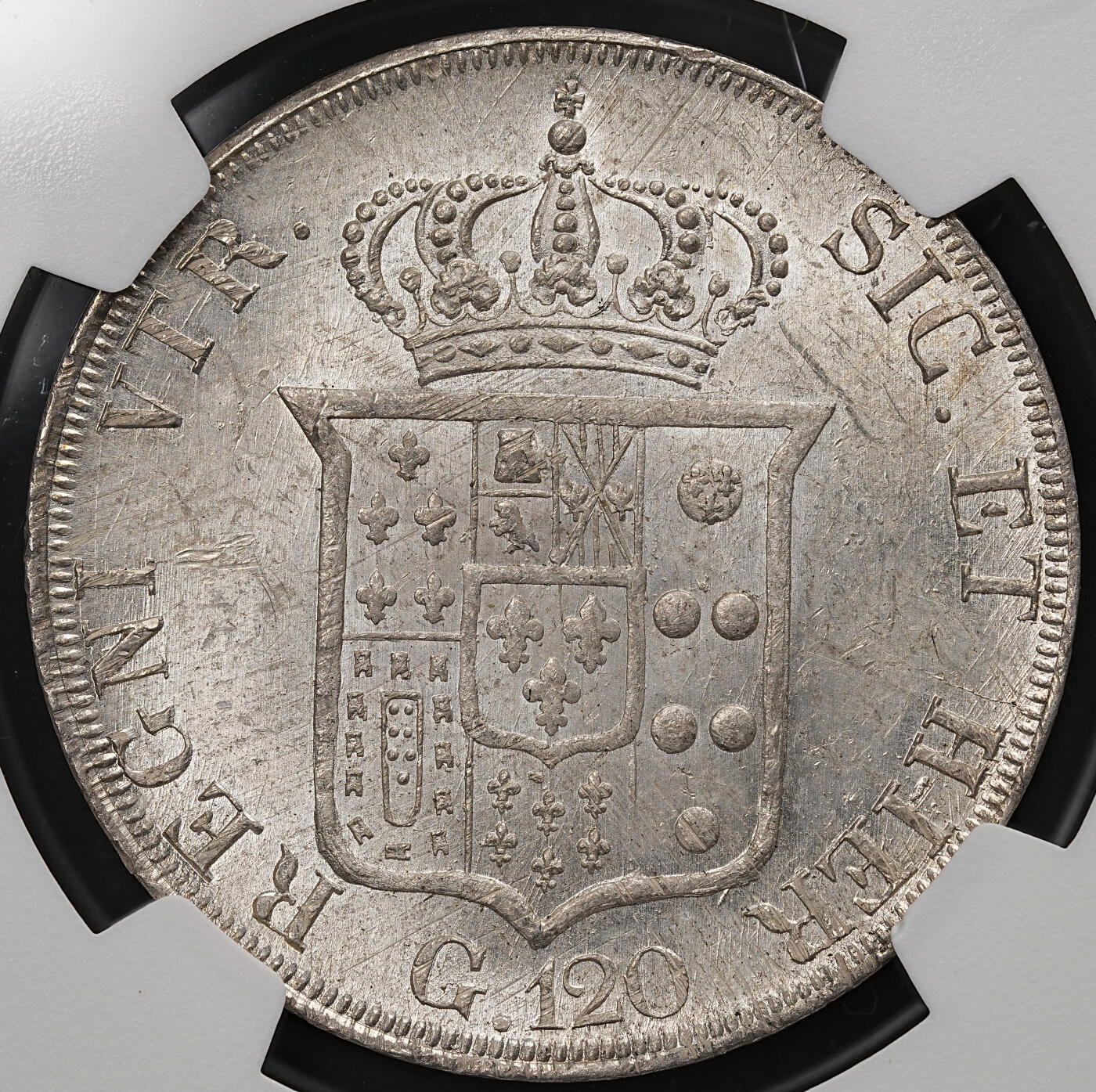 修遠堂世界钱币第112期 NGC MS62 1835年那不勒斯与西西里王国120 Grana大银币