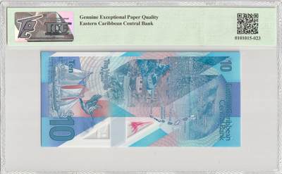 PThappally收藏第57次拍卖，英联邦地区硬币纸币 东加勒比国家，2019年，10美元， TQG 67 GEPQ Superb Gem UNC