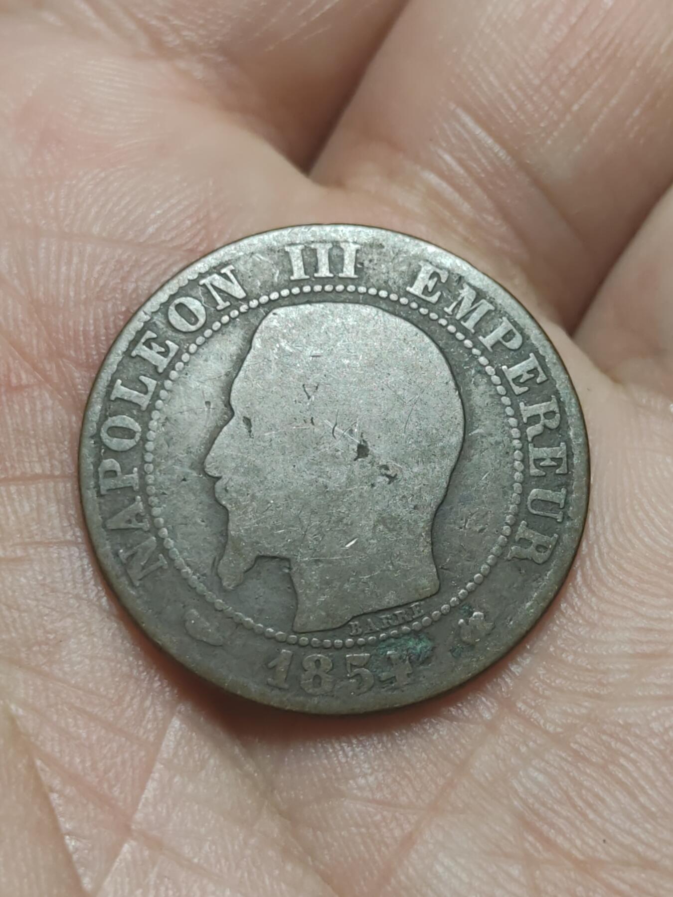 2026年第四十五场(总第二百一十四场）外国好品散币场(免佣金) 法兰西第二帝国1854年5生丁(拿破仑三世第一版，K标波尔多造)