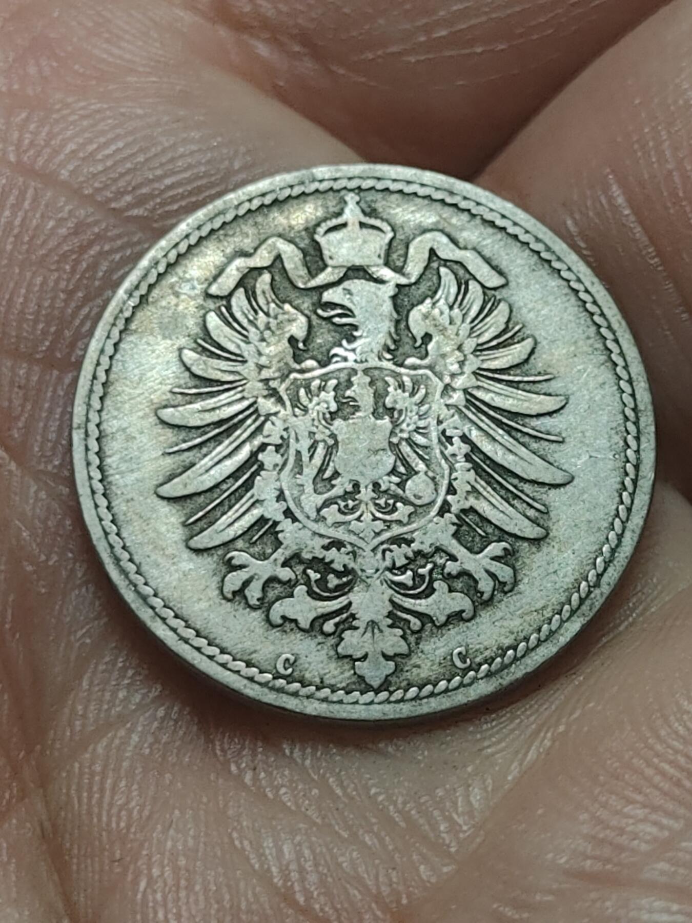 2026年第四十五场(总第二百一十四场）外国好品散币场(免佣金) 少见厂铭–德意志帝国1874年10芬尼(威廉一世时期，C标法兰克福造)