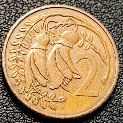 泉币菌-第229场-拍品多 请提前出价 英属新西兰1982年2分青铜币 金雀花 伊丽莎白二世女王  