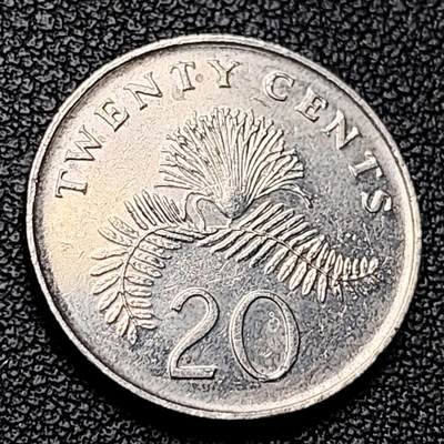 泉币菌-第228场-三月三 上巳节专场 拍品多 请提前出价 2011 高币值 新加坡20分 绒球花 高盾徽版 直径21.36mm