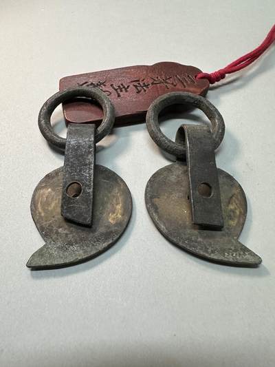 清-民国-建国｜老铜器专场.伍 民国老黄铜家具铜拉手一对