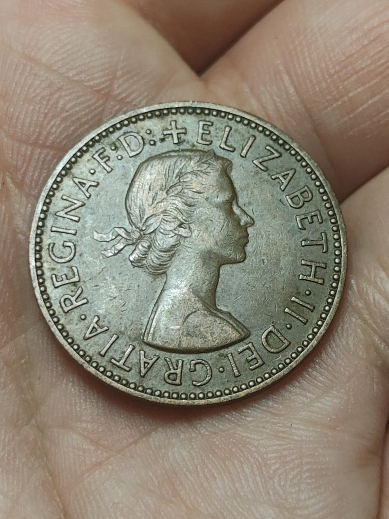 2026年第四十五场(总第二百一十四场）外国好品散币场(免佣金) 英国🇬🇧1956年1/2便士(伊丽莎白二世青年桂冠第二版)