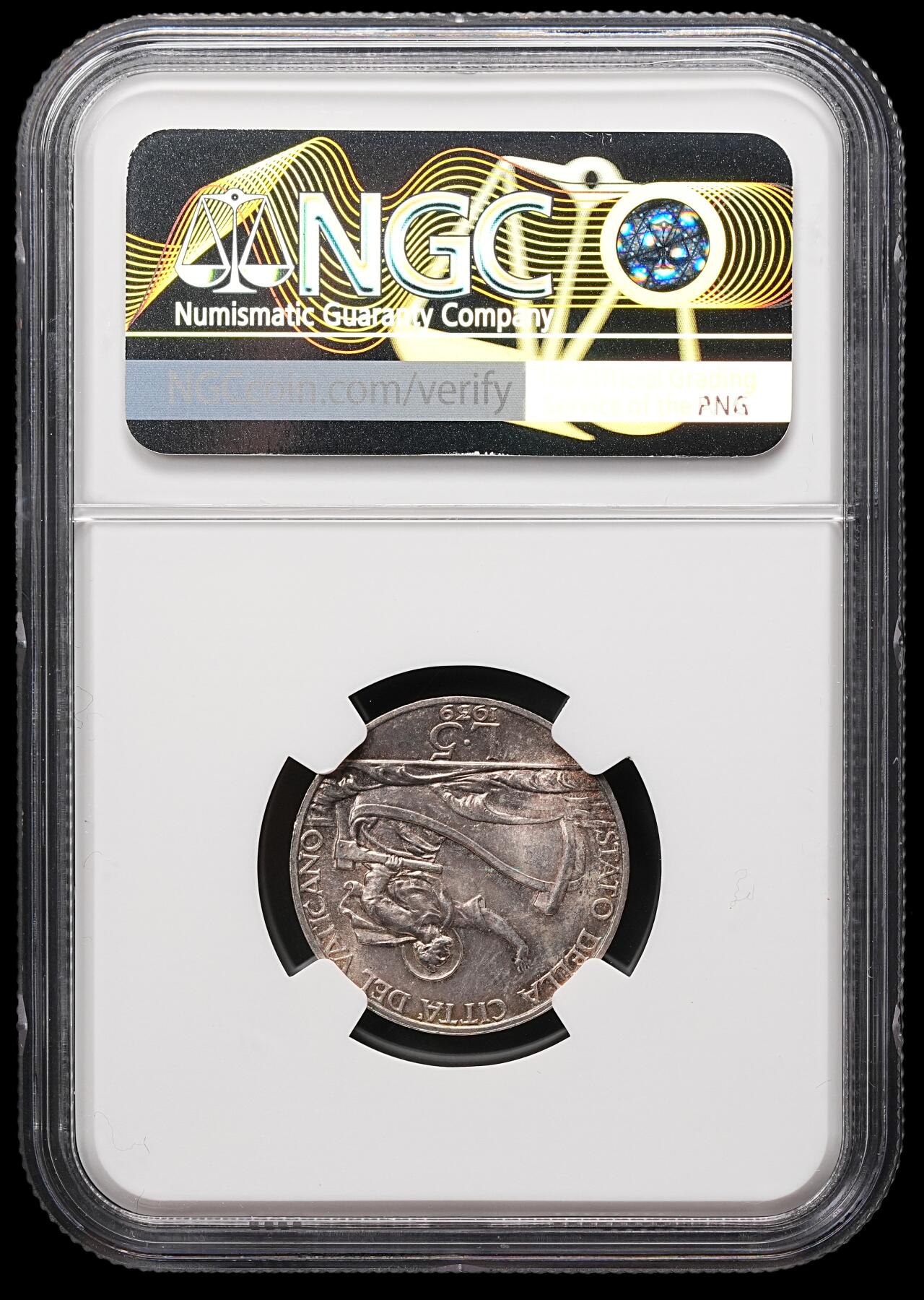 修遠堂世界钱币第112期 NGC MS64 1939年梵蒂冈5里拉银币