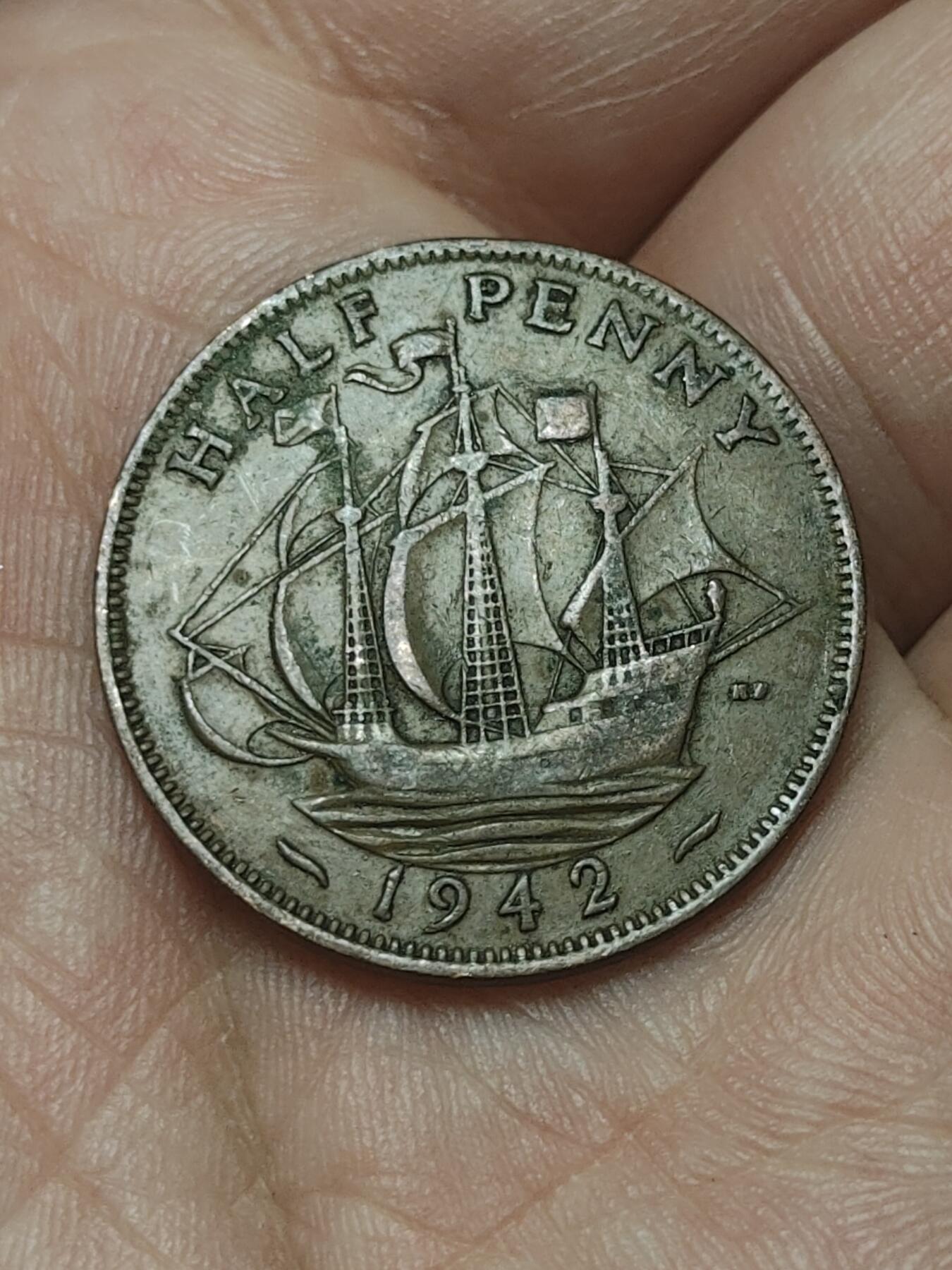 2026年第四十五场(总第二百一十四场）外国好品散币场(免佣金) 英国🇬🇧1942年1/2便士(乔治六世第一版)