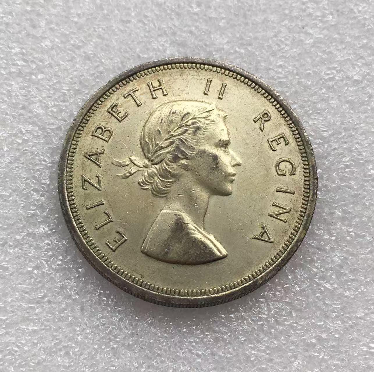 世界钱币专场拍卖 每周二开拍 1958年英属南非伊丽莎白二世跳羚5先令银币