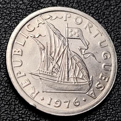 泉币菌-第229场-拍品多 请提前出价 葡萄牙2.5埃斯库多镍币 帆船 20mm 欧洲币
