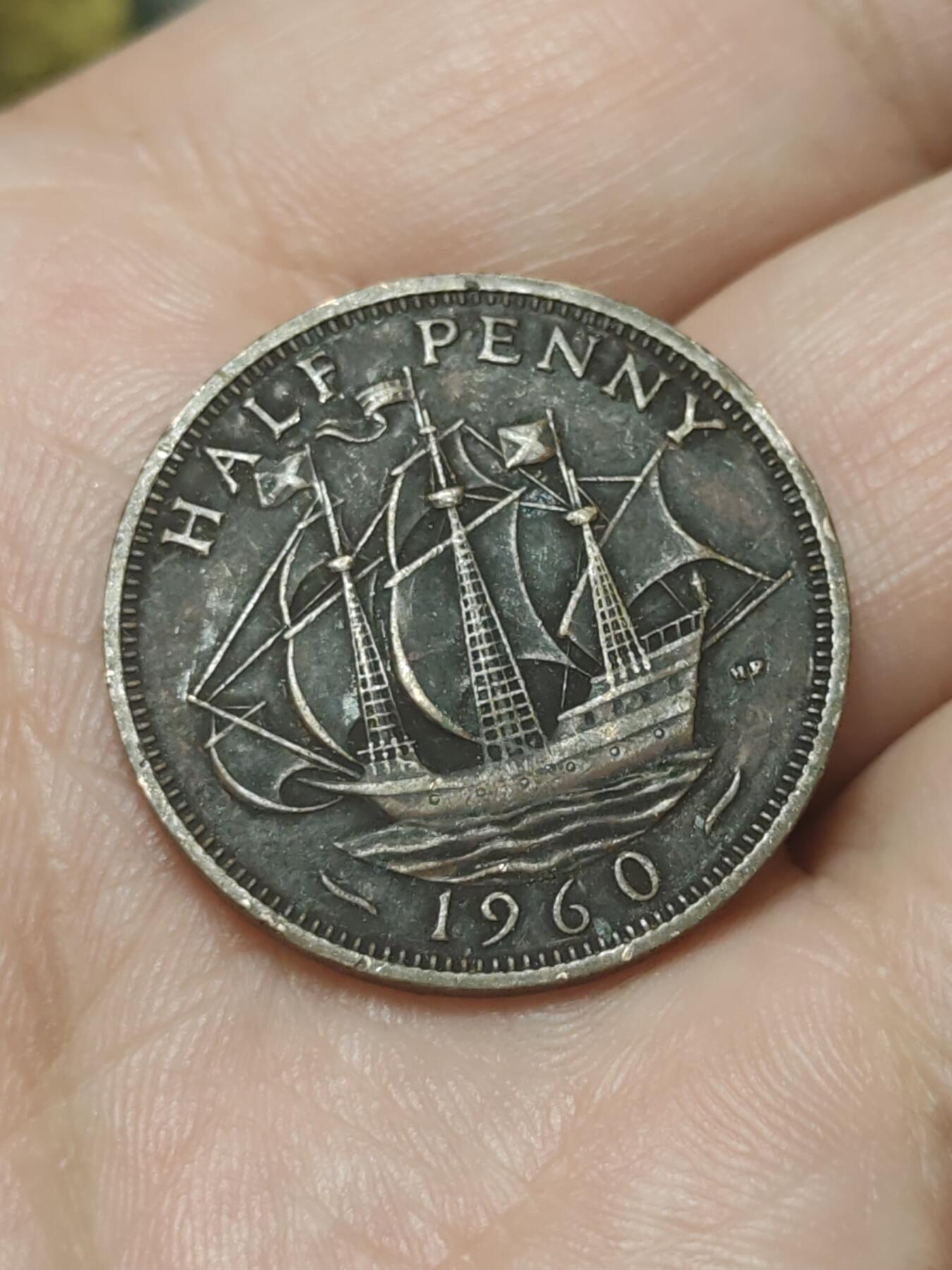 2026年第四十五场(总第二百一十四场）外国好品散币场(免佣金) 英国🇬🇧1960年1/2便士(伊丽莎白二世青年桂冠第二版)