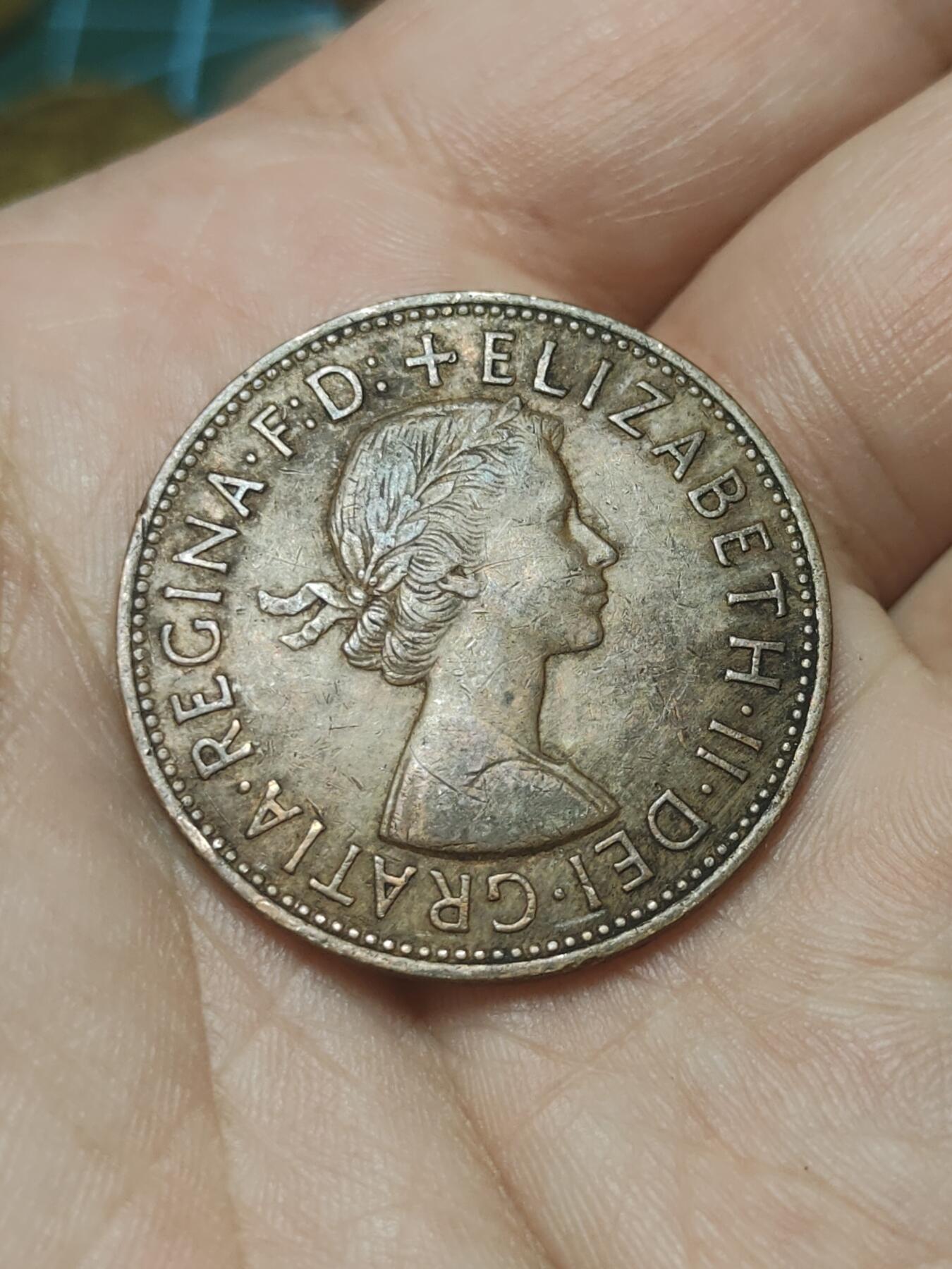 2026年第四十五场(总第二百一十四场）外国好品散币场(免佣金) 英国🇬🇧1966年1便士(伊丽莎白二世青年桂冠第二版)