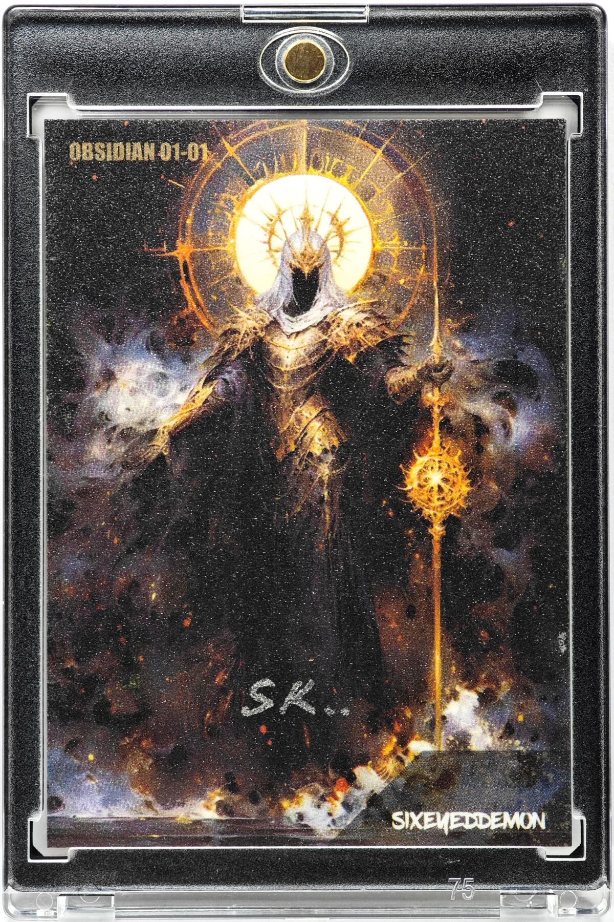 白泽拍卖卡牌手绘专场第35期（问东城春色，正谷雨，牡丹期） 2025 sk手绘卡 魔女  SK亲签 卡砖封装