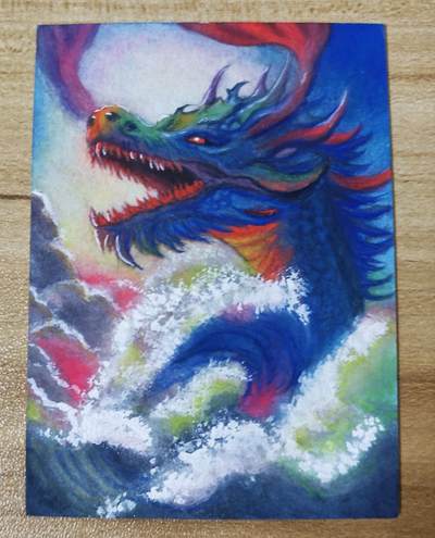 第二场手绘、卡牌、周边专场 零佣长期收拍 - 【手绘卡】东方巨龙 炫酷特效 知名画师鹿兮