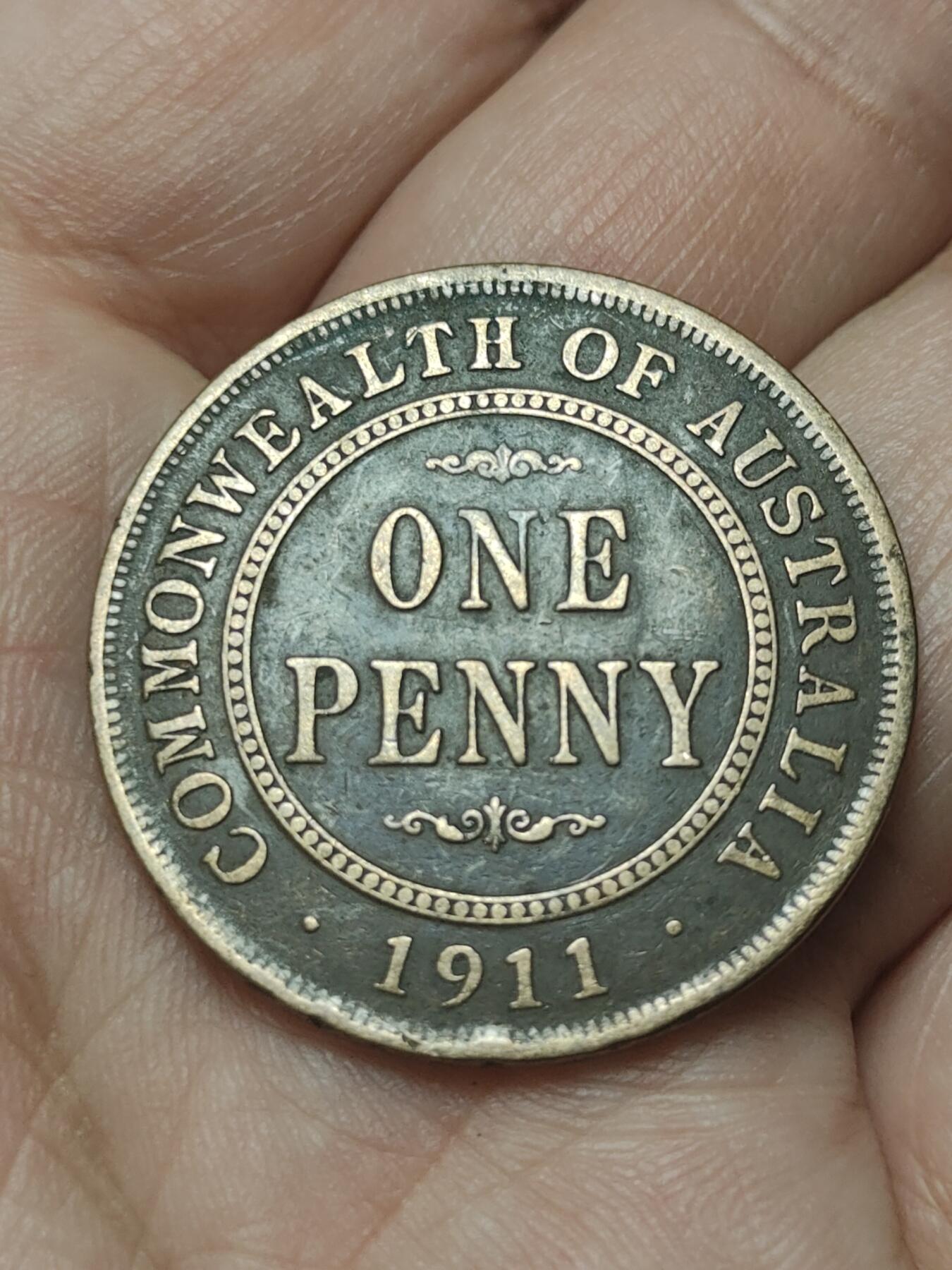 2026年第四十五场(总第二百一十四场）外国好品散币场(免佣金) 少见年份–澳大利亚🇦🇺1911年1便士(乔治五世加冕年，首发年，L版伦敦造)