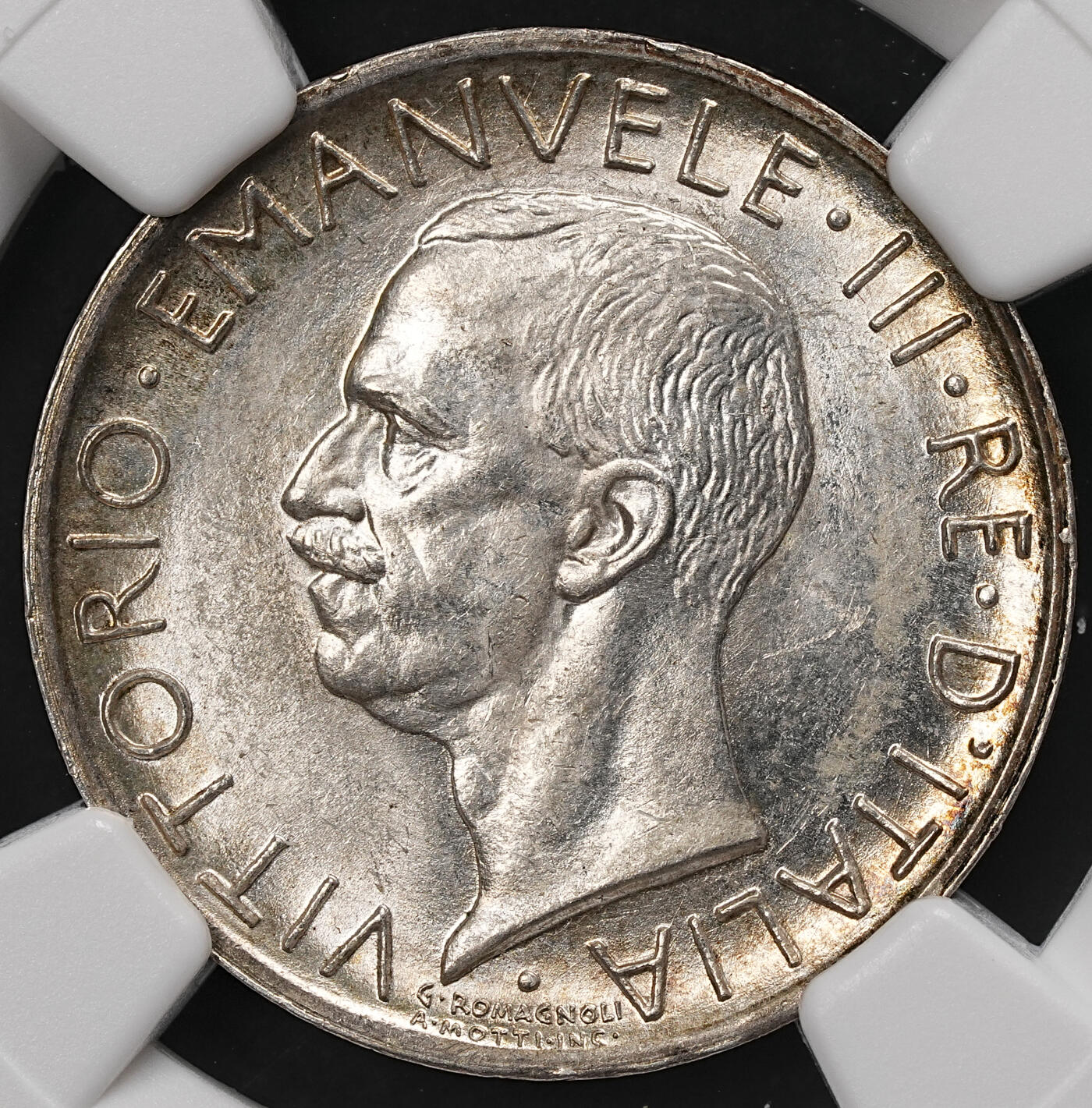 修遠堂世界钱币第112期 NGC MS63 1930年意大利5里拉银币，上期拍品，被鸽重拍